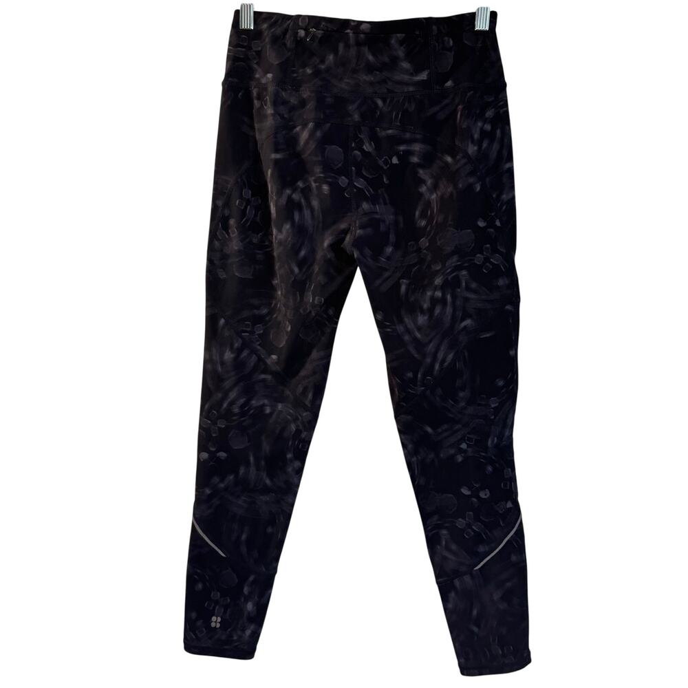 Sweaty Betty Power leggings sz small black & grey brush stroke print - Picture 3 of 6